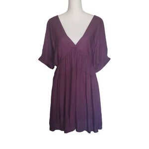 Mustard Seed Purple Merlot Short Swing Dress Women's Large